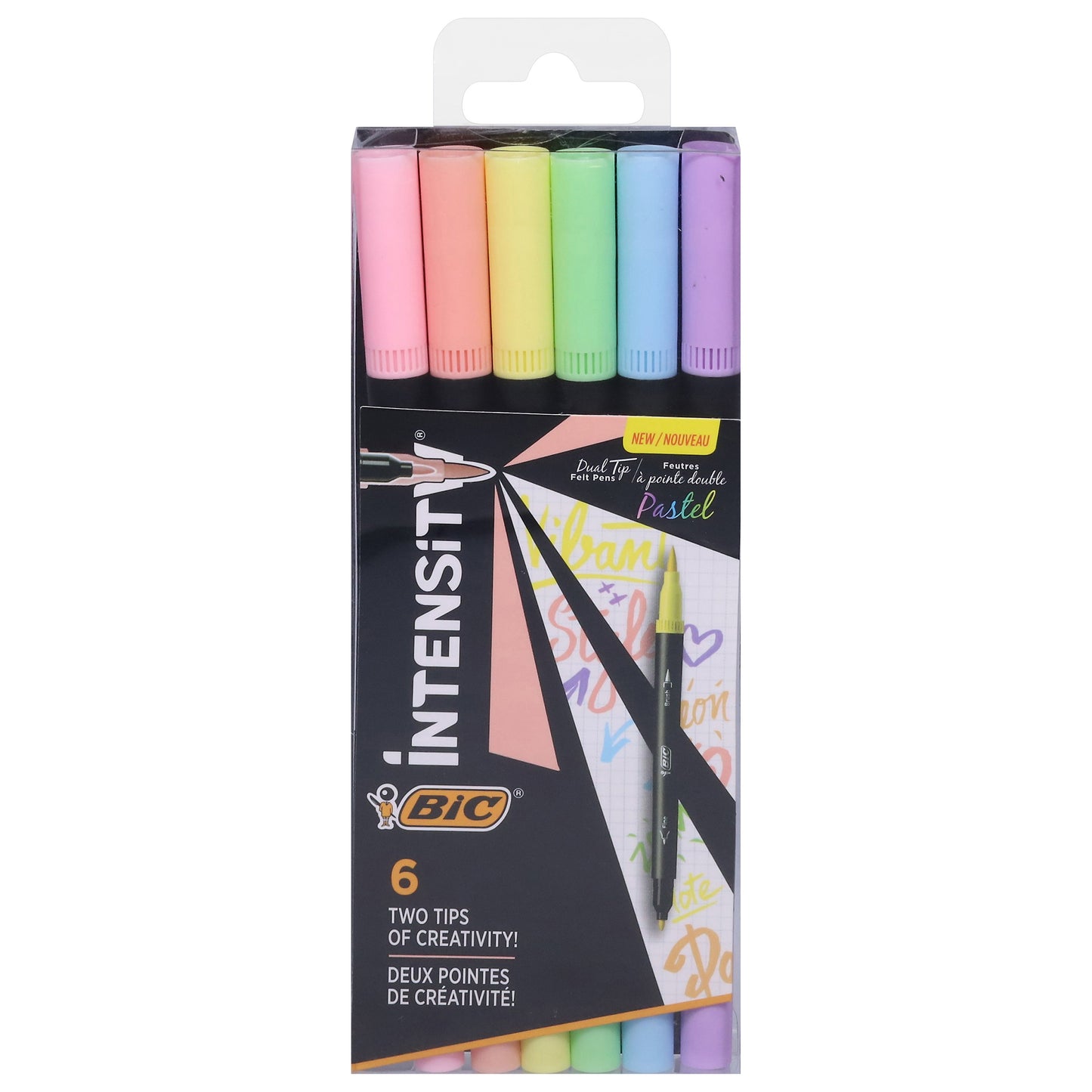 BIC Intensity Dual Tip Felt Pens - Assorted Pastel Ink