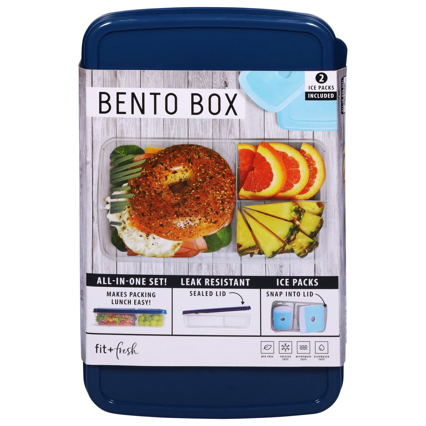 Fit + Fresh Bento Divided Box Kit - Gray