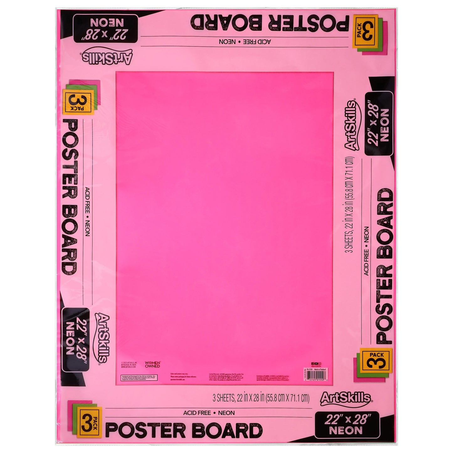 ArtSkills Neon Poster Boards, 3 pk
