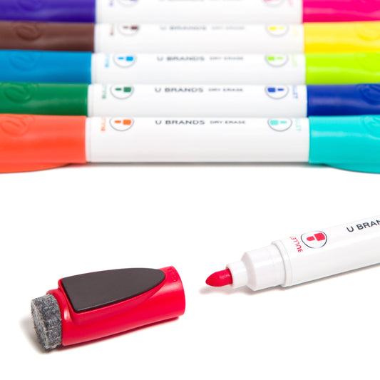 U Brands Double-Ended Magnetic Dry Erase Markers - Assorted Ink