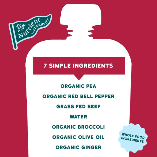 Serenity Kids Baby Food Pouch - Grass Fed Beef And Ginger Puree