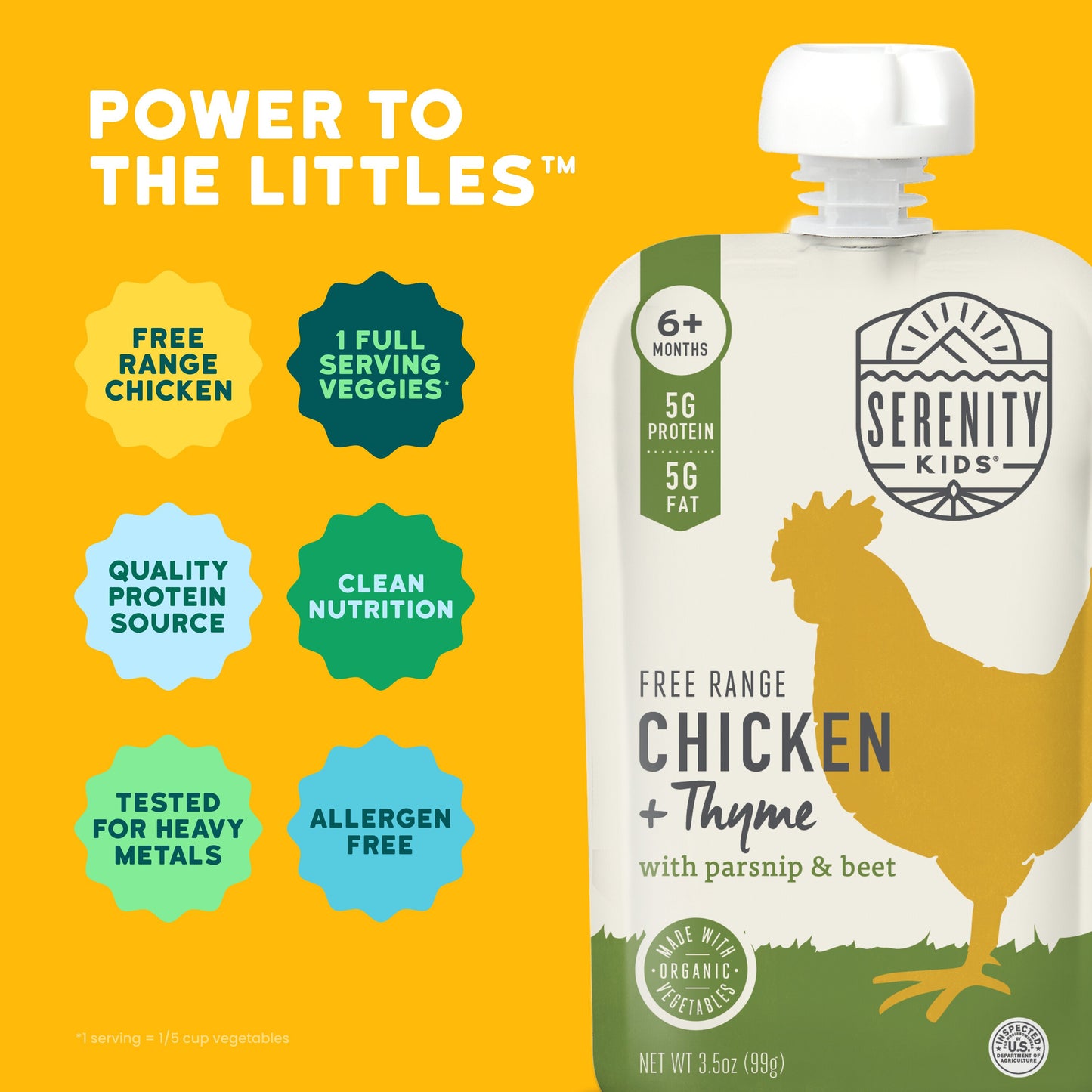 Serenity Kids Baby Food Pouch - Free Range Chicken And Thyme