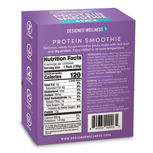 Designer Wellness 12g Protein Smoothies 4 pk - Mixed Berry