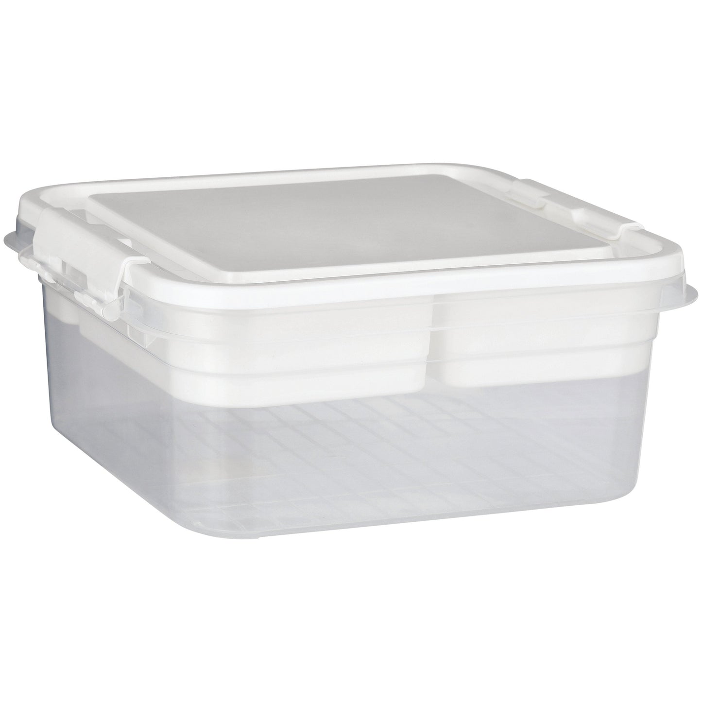 our goods 2 Tier Storage Container with Lid - White
