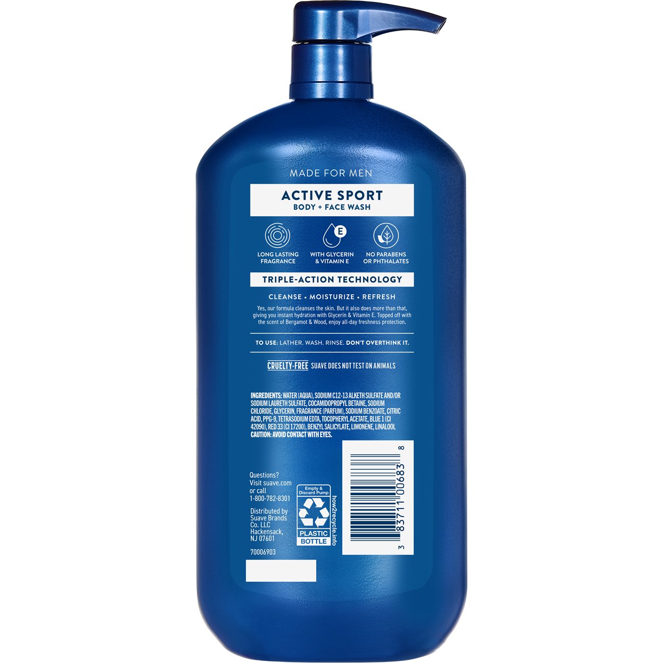 Suave Men Face & Body Wash - Active Sport