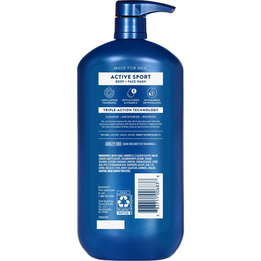Suave Men Face & Body Wash - Active Sport