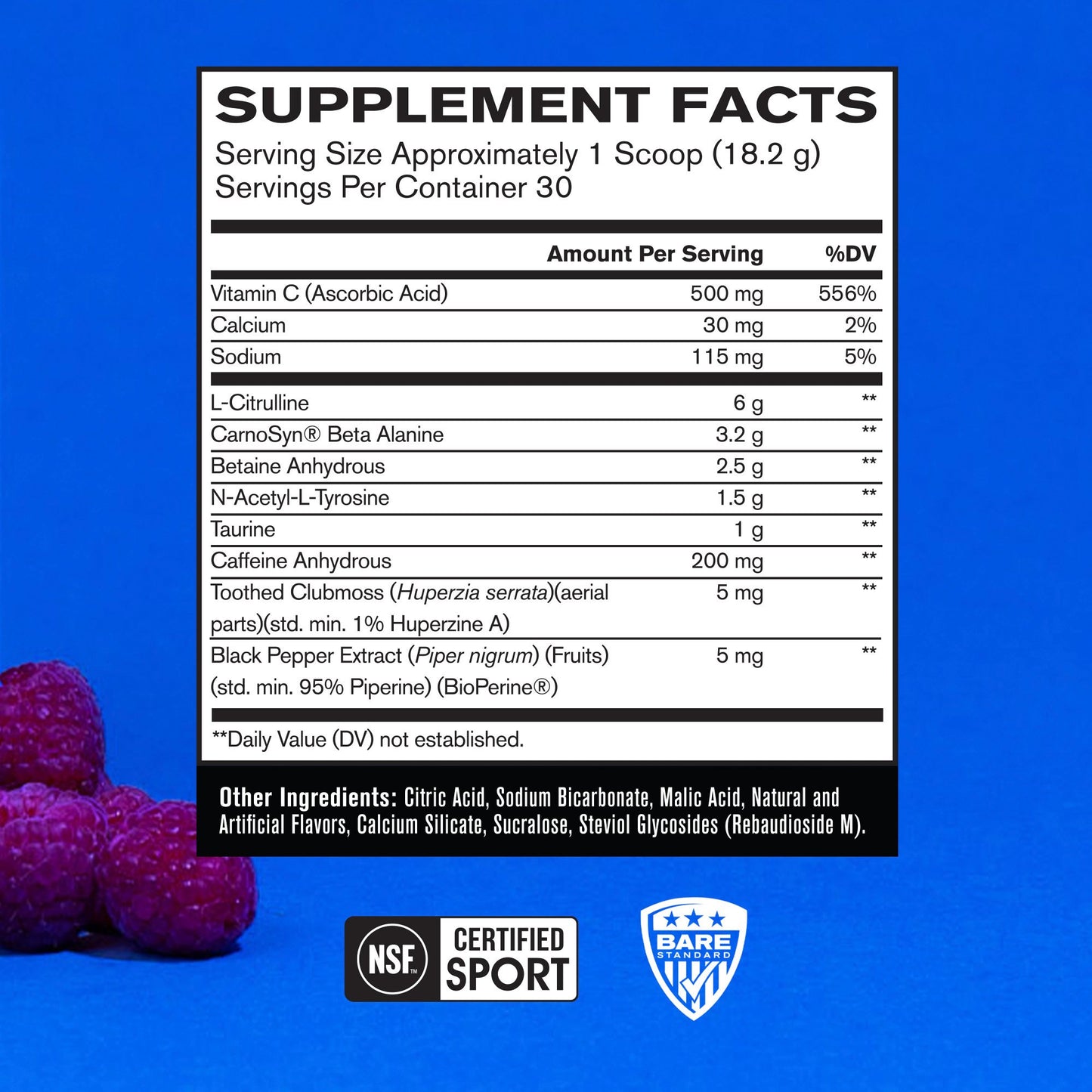 Bare Performance Nutrition Flight Pre-Workout - Blue Raspberry