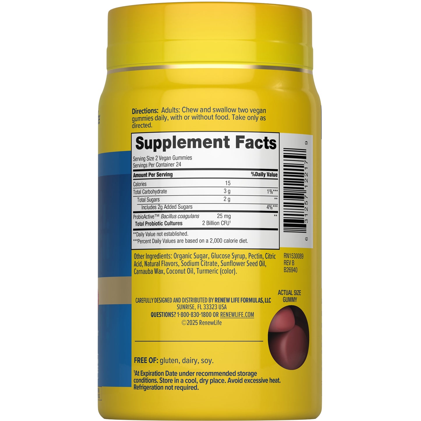 Renew Life Ultimate Flora Prebiotic & Probiotic Extra Care Digestive Gummies - Raspberry
