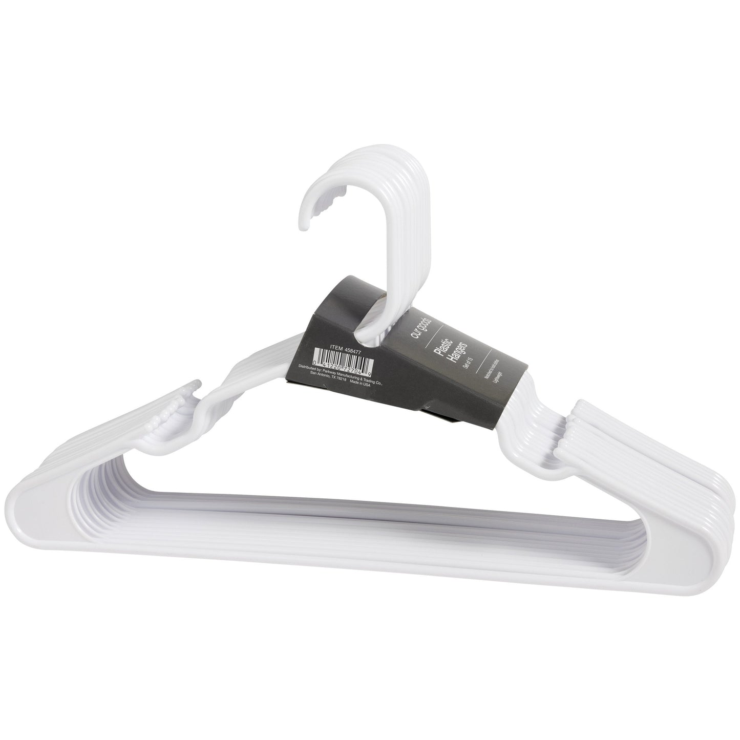 our goods Notched Plastic Hangers - White