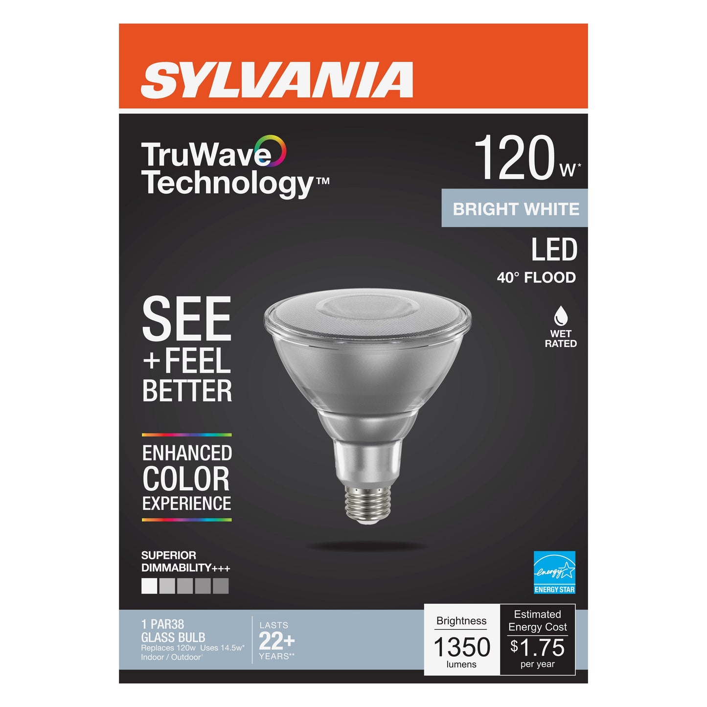 Sylvania TruWave PAR38 120-Watt LED Flood Light Bulb - Bright White