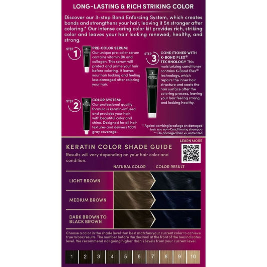Schwarzkopf Keratin Color Permanent Hair Color - 3.11 Deep Dark Blue