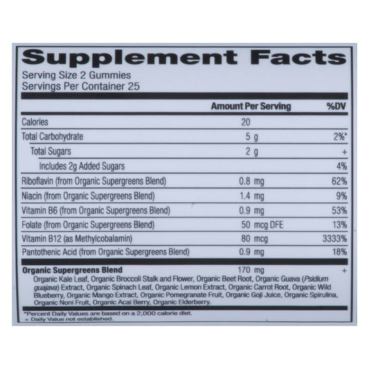 Ancient Nutrition Organic Super Greens Gummies - Strawberry Watermelon