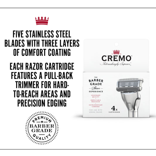 Cremo Barber Grade Durable Steel Razor Blade Refills