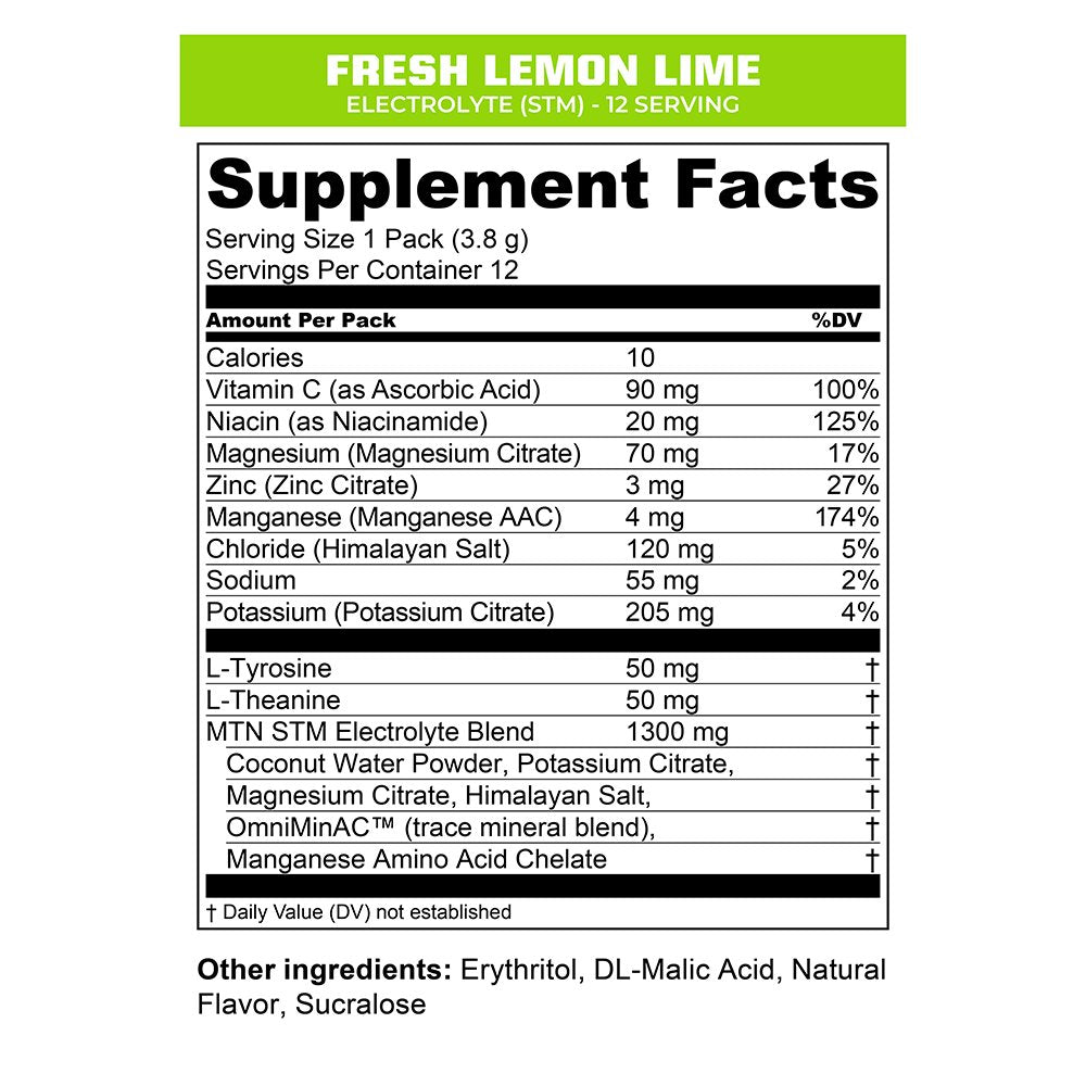 MTN OPS Electrolyte Drink Mix On-The-Go Packs - Fresh Lemon Lime
