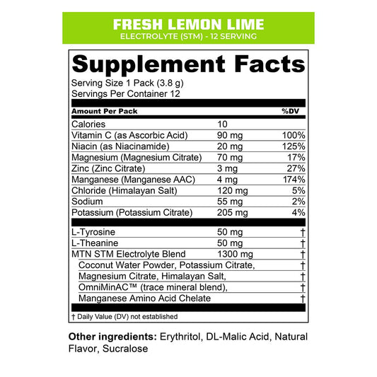 MTN OPS Electrolyte Drink Mix On-The-Go Packs - Fresh Lemon Lime