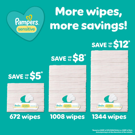Pampers Sensitive Skin Baby Wipes Refills 7 pk