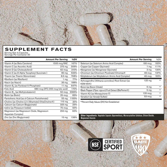 Bare Performance Nutrition Strong Multi-Vitamin Capsules