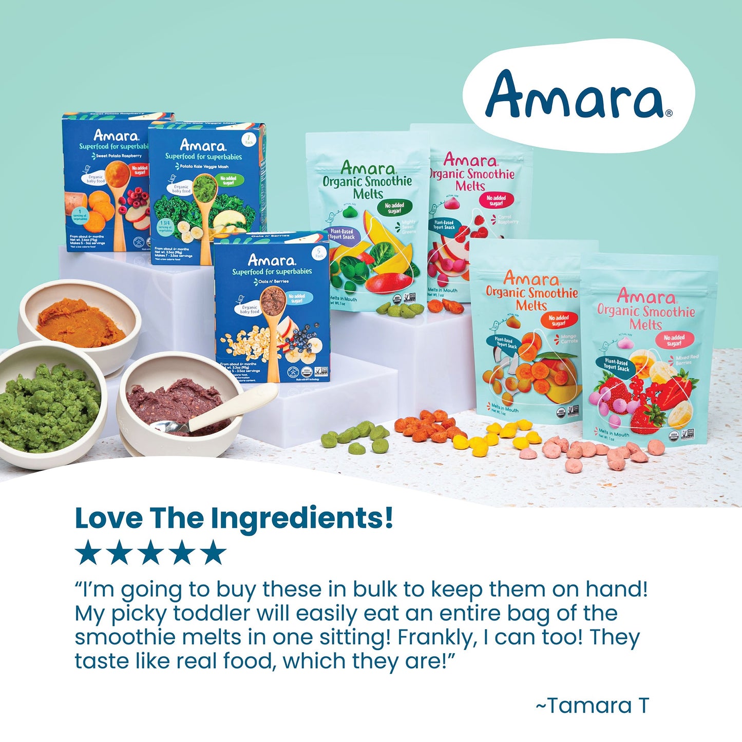 Amara Organic Smoothie Melts - Mixed Red Berries