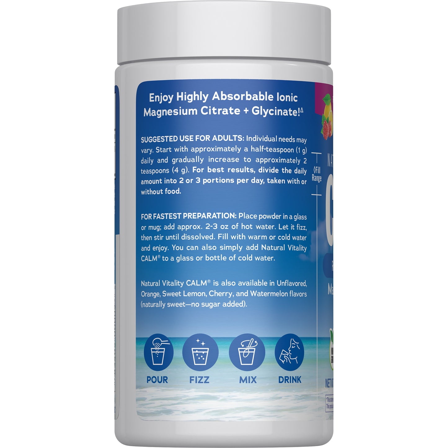 Natural Vitality Calm Magnesium Drink Mix - Raspberry-Lemon