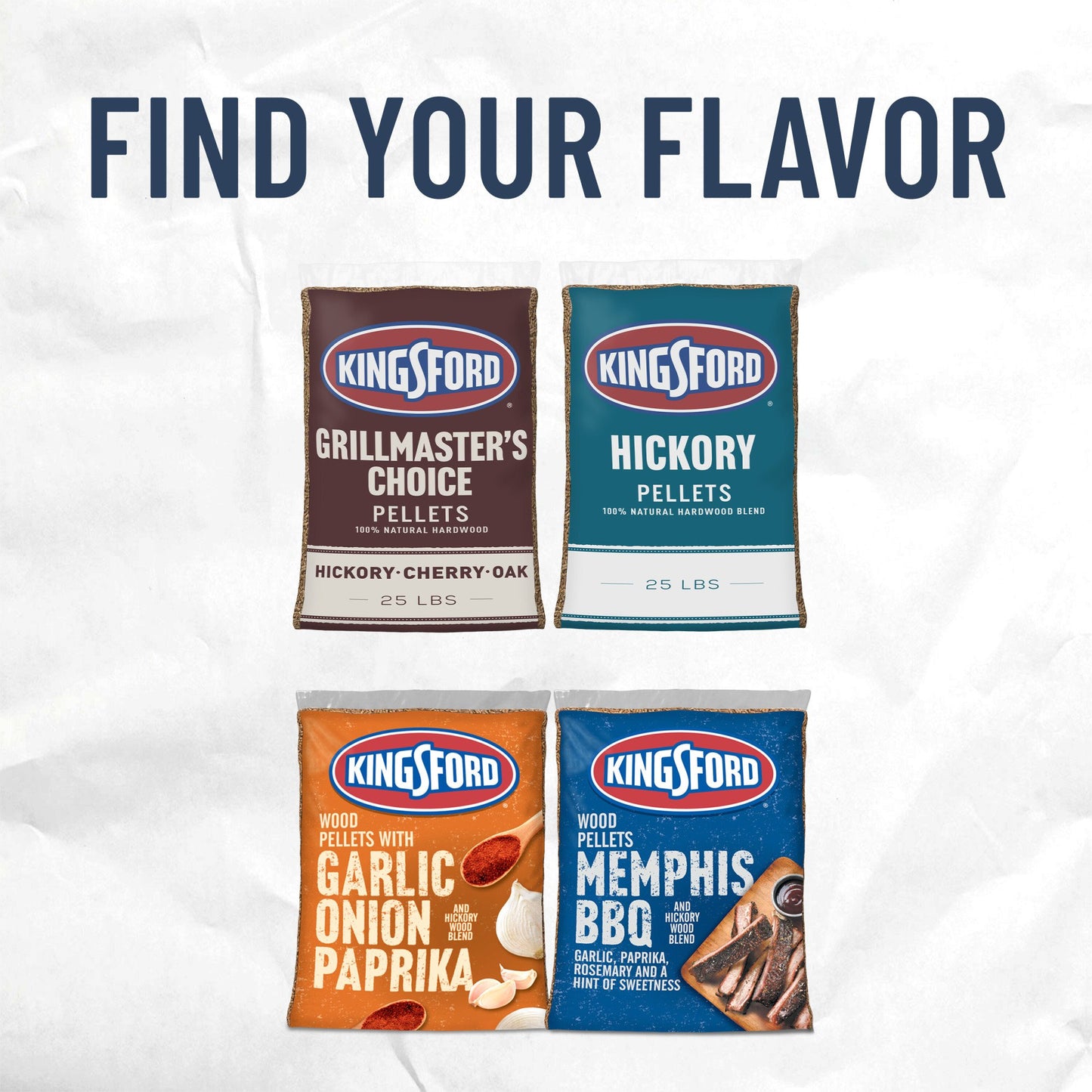 Kingsford 100% Natural Hardwood Grillmaster's Choice Wood Pellets - Hickory, Cherry and Oak