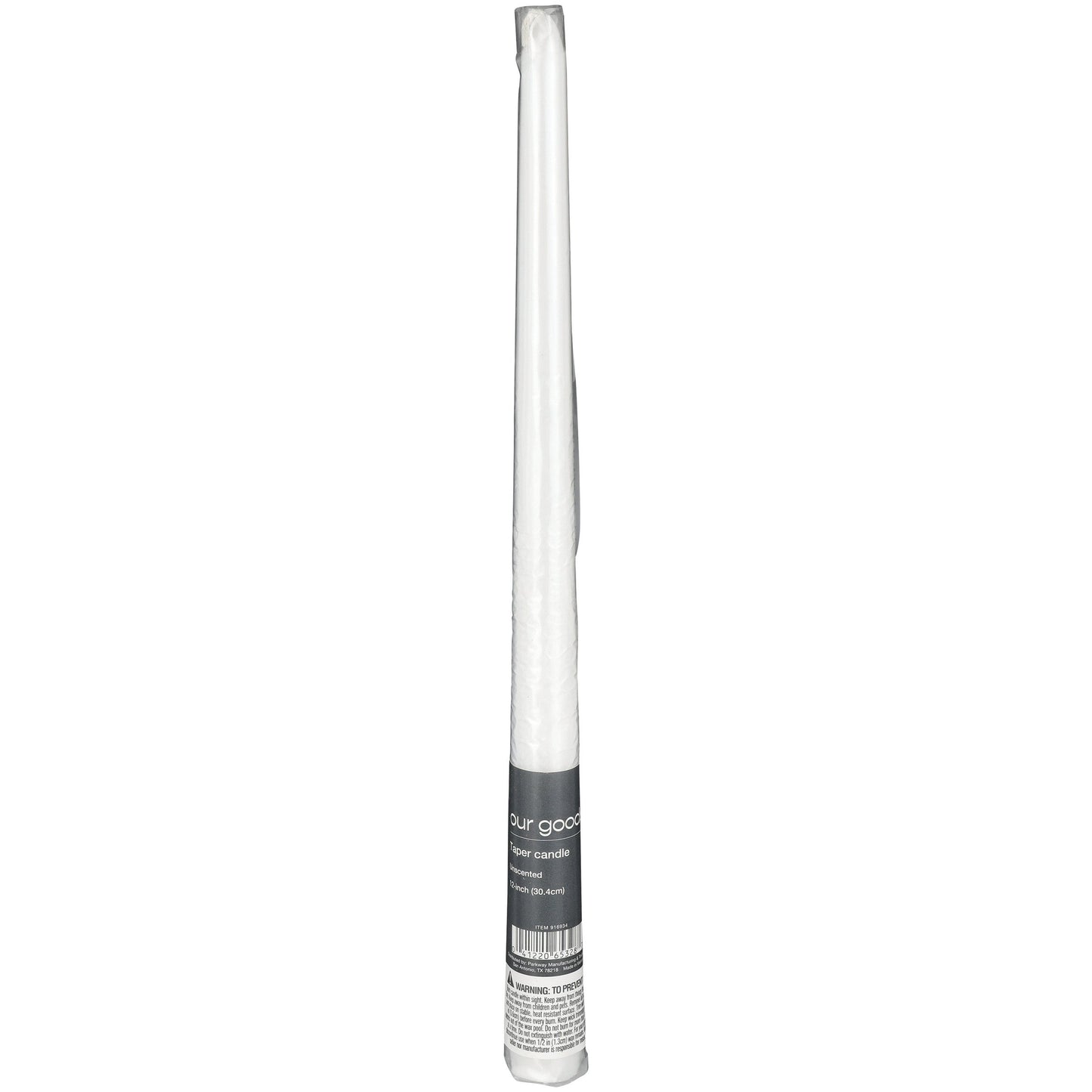 our goods Unscented Taper Candle - White