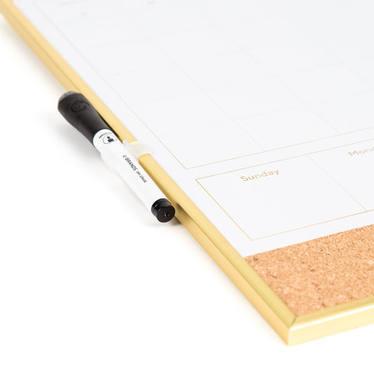 U Brands Metal Frame 4-in-1 Dry Erase Planner Board
