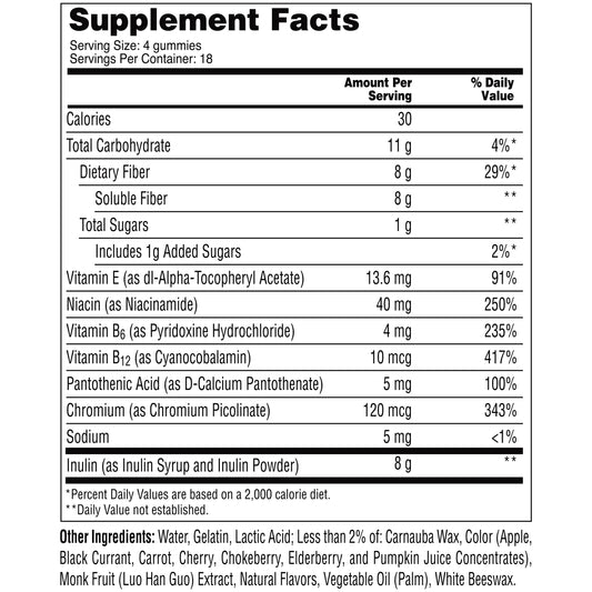 MiraFIBER 8g Fiber Digestive Health Support Gummies
