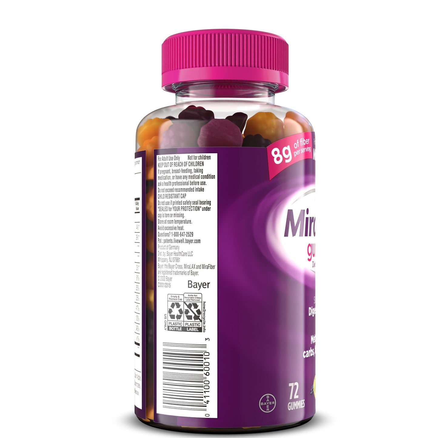 MiraFIBER 8g Fiber Digestive Health Support Gummies