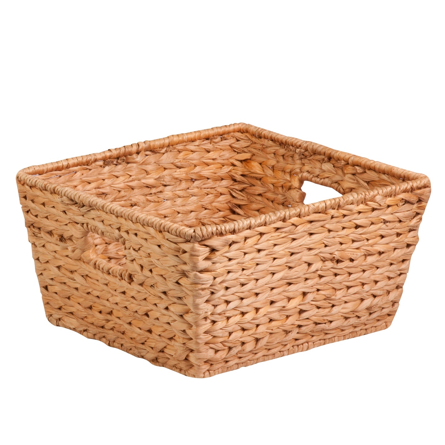 Honey Can Do Natural Water Hyacinth Square Desktop Storage Basket, Large