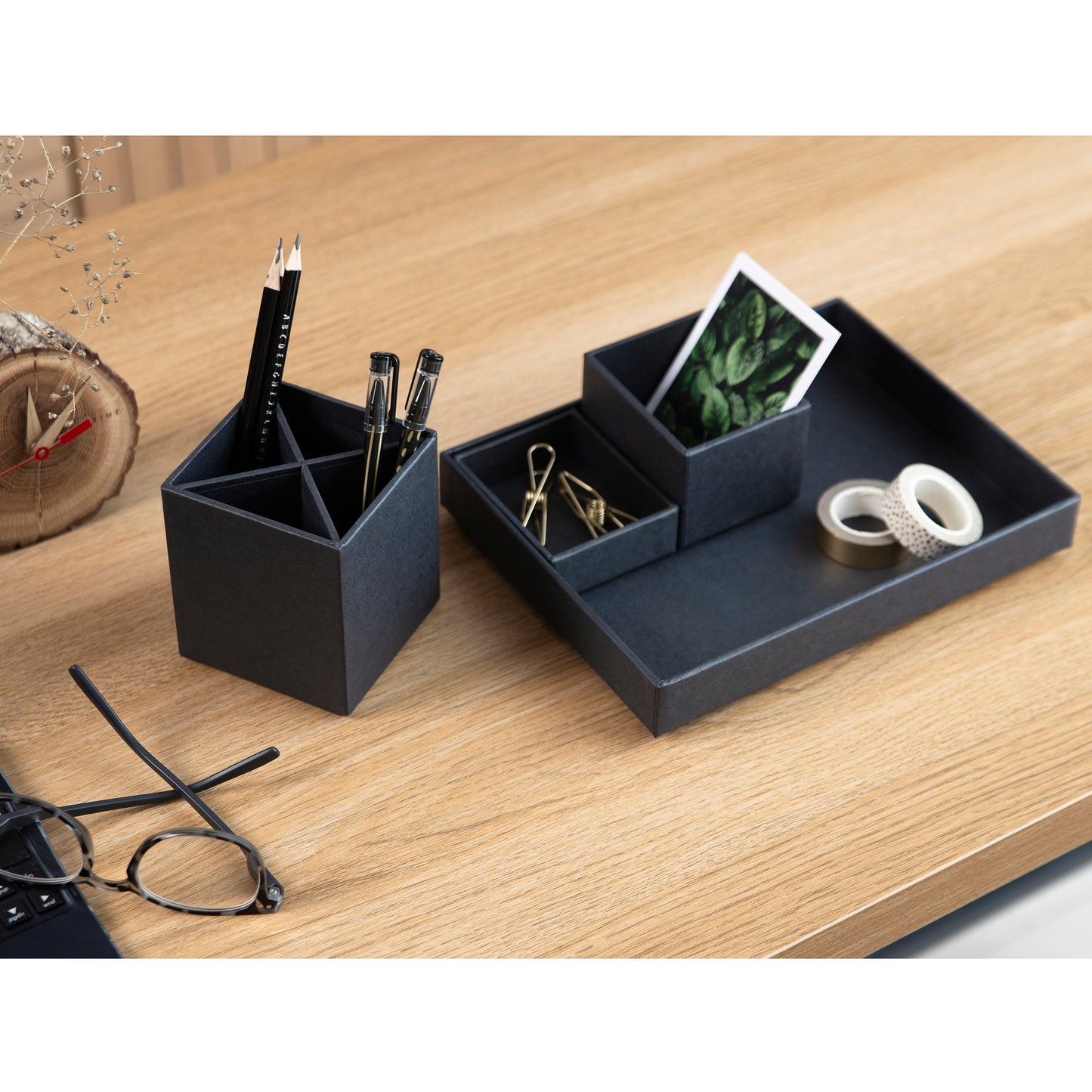 Bigso Box Of Sweden Lena Desktop Organizer- Black