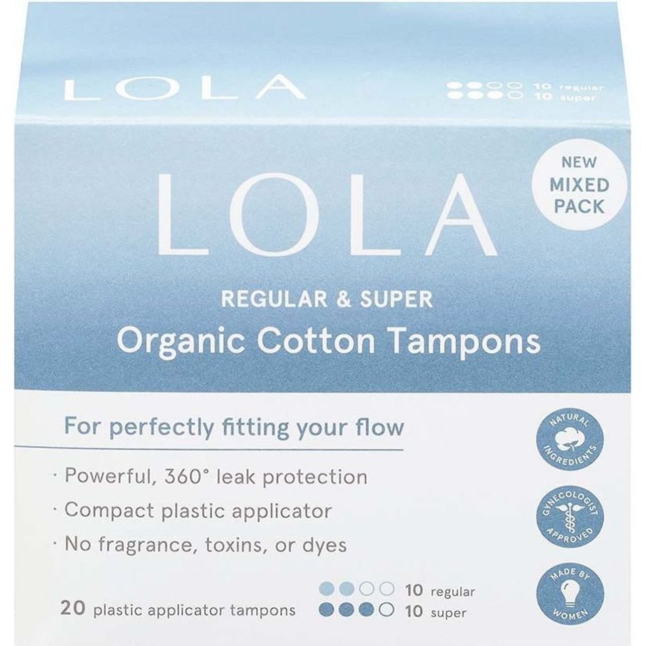 Lola Organic Cotton Tampons - Regular & Super