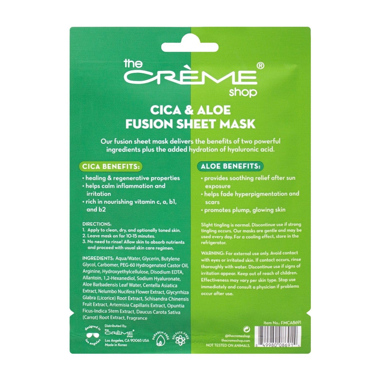 The Crème Shop Cica & Aloe Fusion Sheet Mask