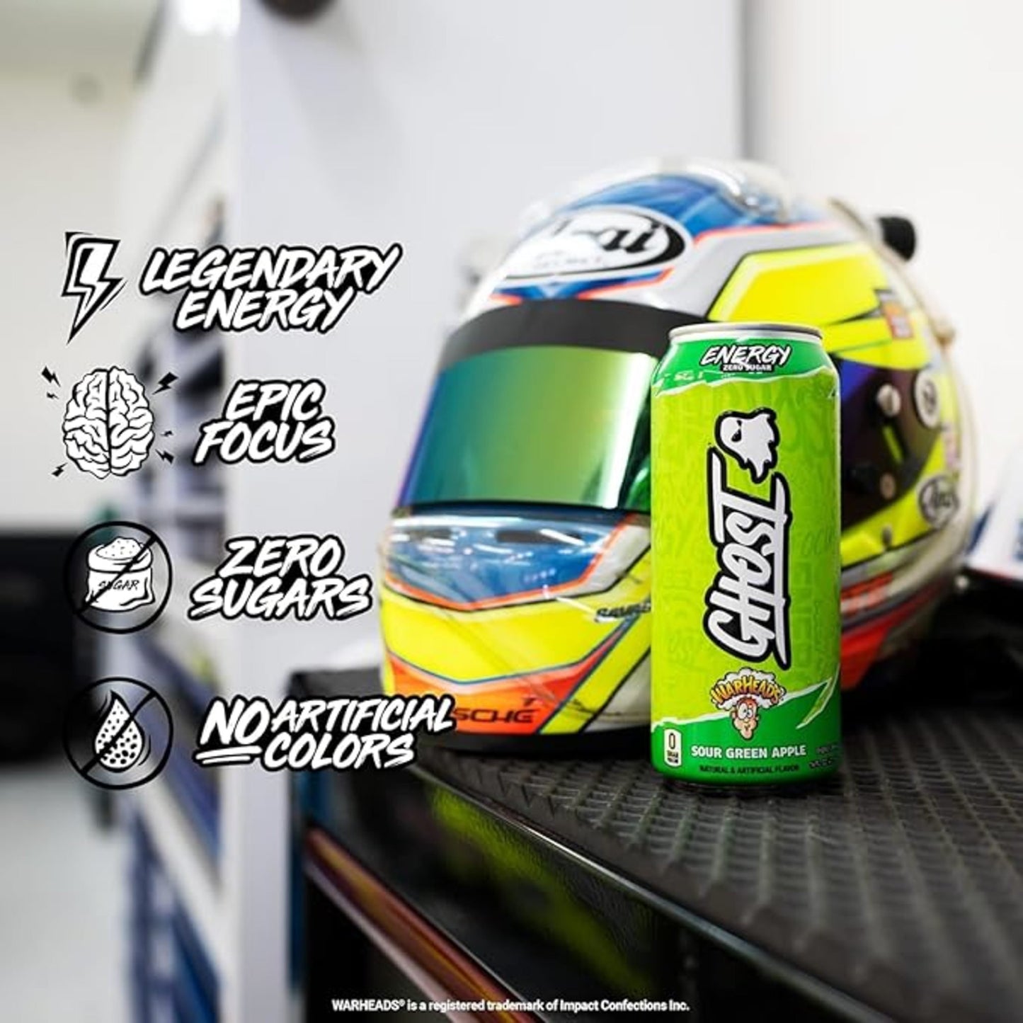 Ghost Zero Sugar Warheads Sour Green Apple Energy Drink