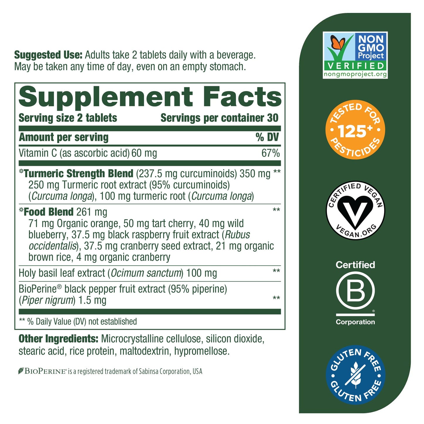 MegaFood Turmeric Curcumin Mini Tablets