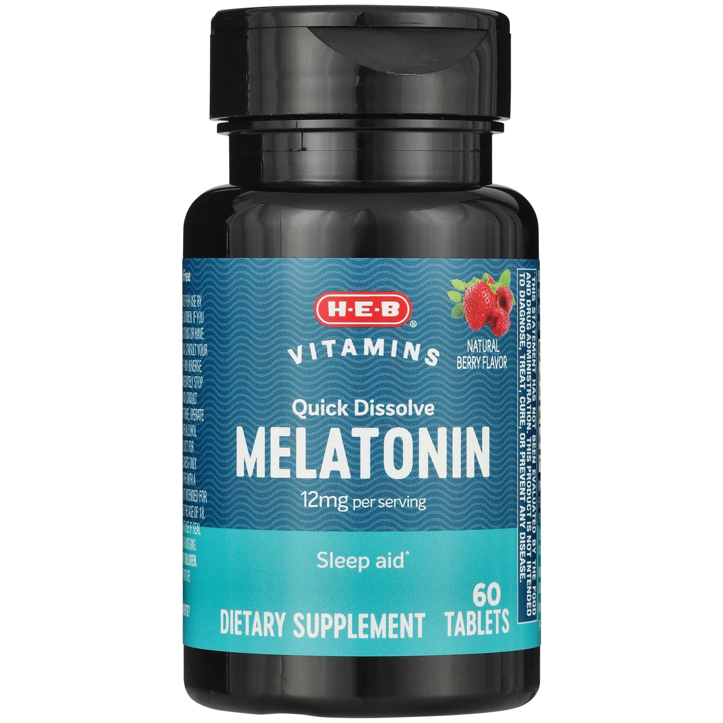 H-E-B Vitamins Melatonin 12 mg Quick Dissolve Tablets - Berry