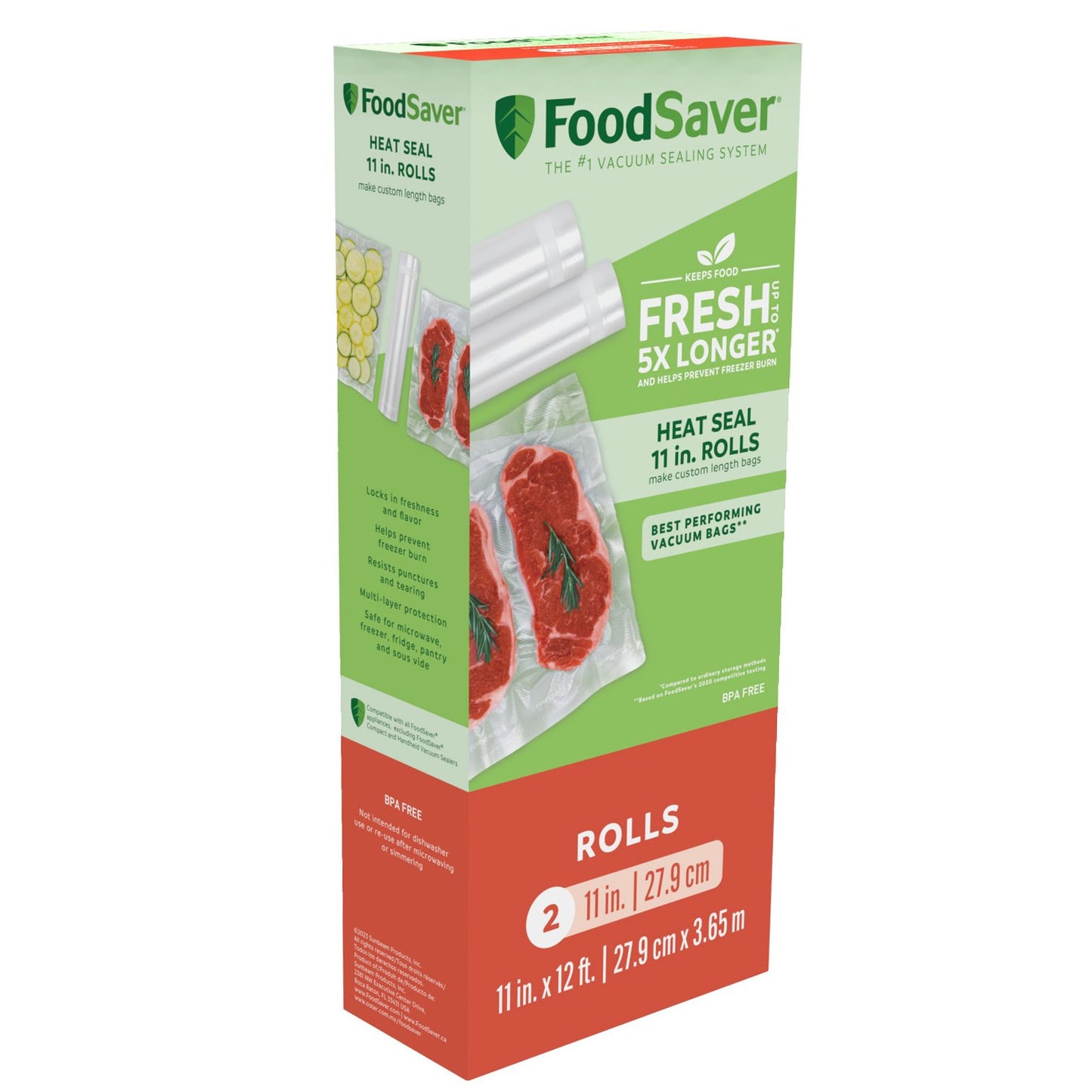 FoodSaver Heat Seal Vacuum Rolls, 2 pk