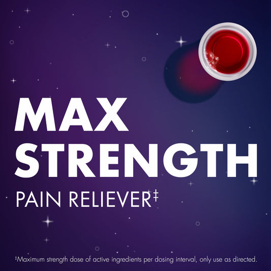 Vicks ZzzQuil Liquid Max Strength Pain Reliever, Nighttime Sleep Aid, Black Cherry Flavor