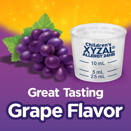 Xyzal Children's 24 Hour Allergy Relief Antihistamine Liquid - Grape