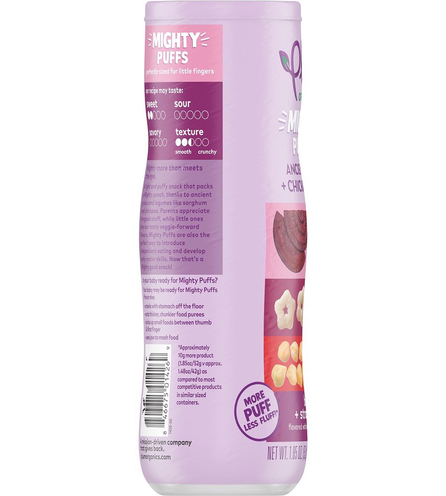 Plum Organics Mighty Puffs - Beet + Strawberry