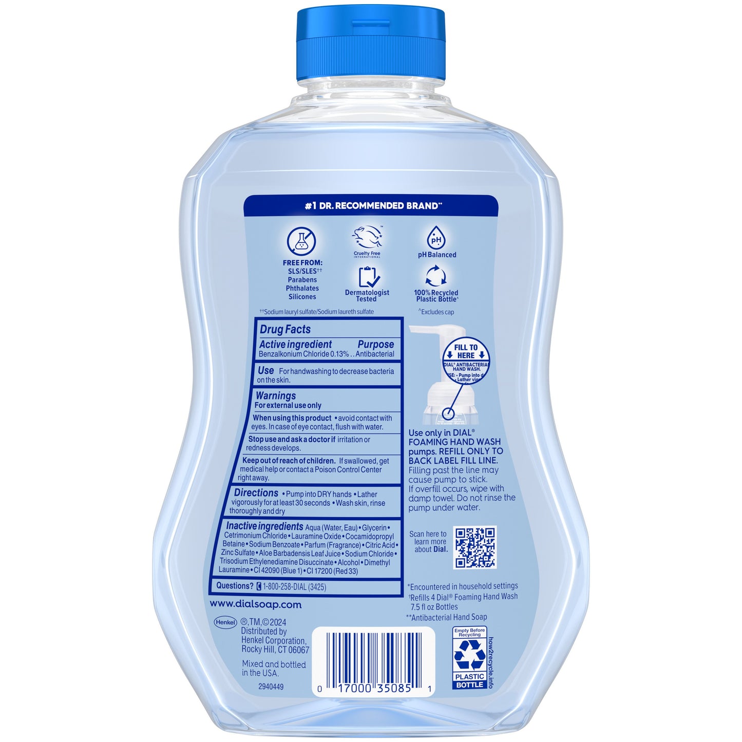 Dial Antibacterial Foaming Hand Wash Refill - Spring Water