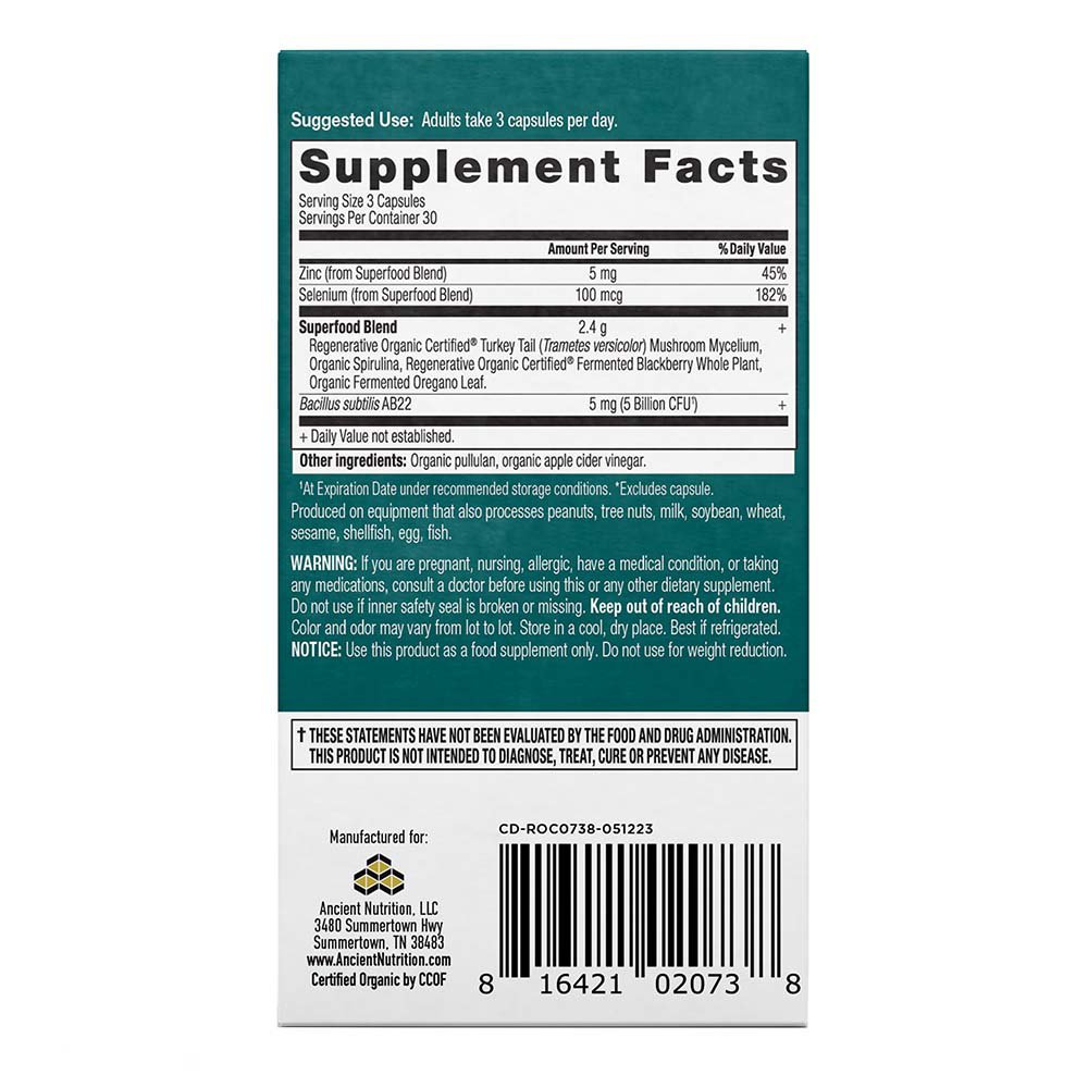 Ancient Nutrition Regenerative Organic Candida Balance Capsules