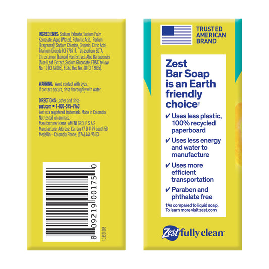 Zest Bar Soap - Lemon Peel Extract & Aloe