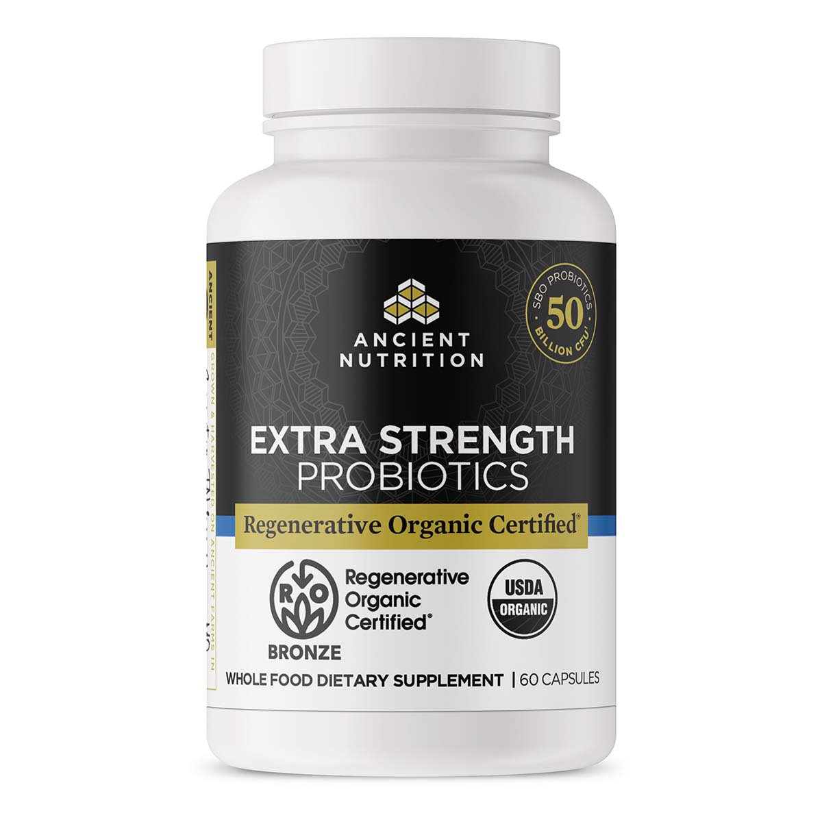 Ancient Nutrition Regenerative Organic Extra Strength Probiotics Capsules