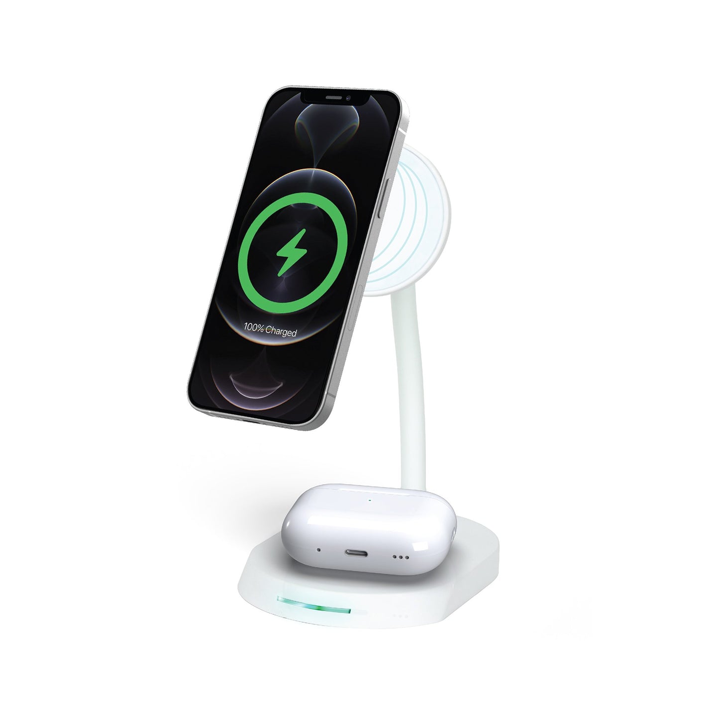 iHome 2-in-1 15-Watt Charging Stand - White