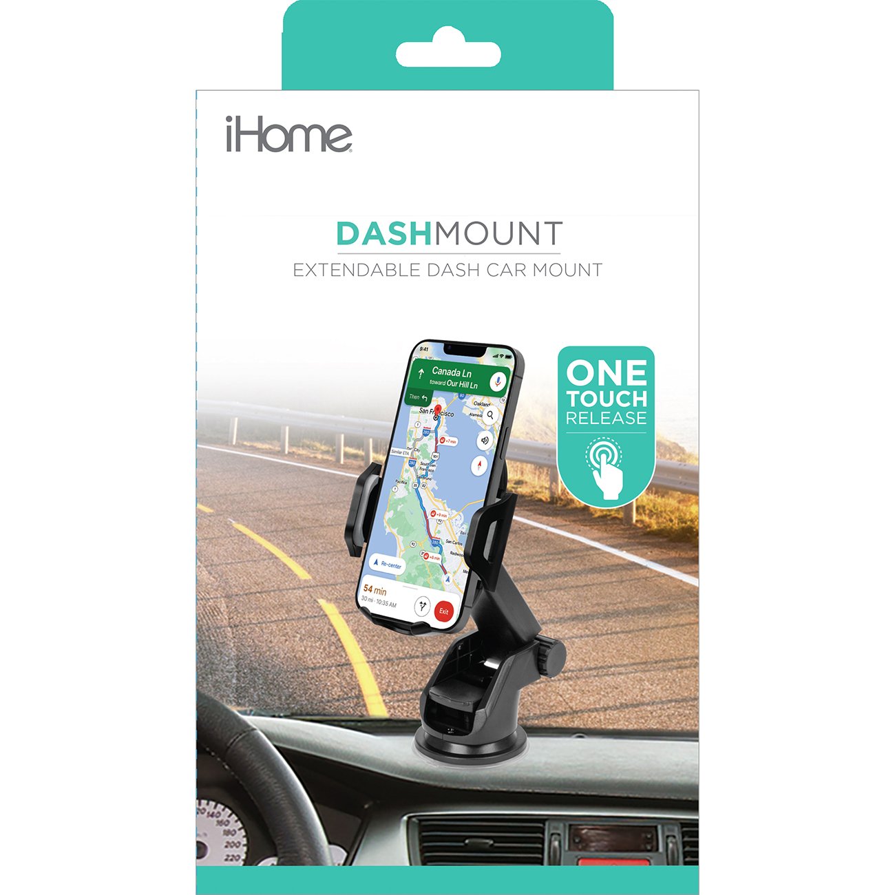 iHome Extendable Dash Car Mount - Black