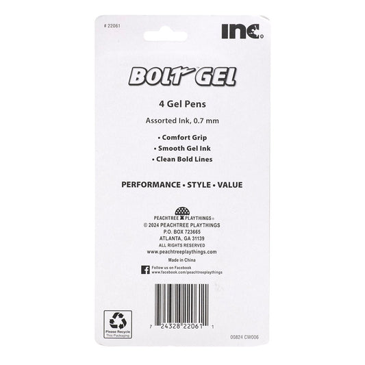 Inc Bolt 0.7mm Retractable Gel Pens - Assorted Ink