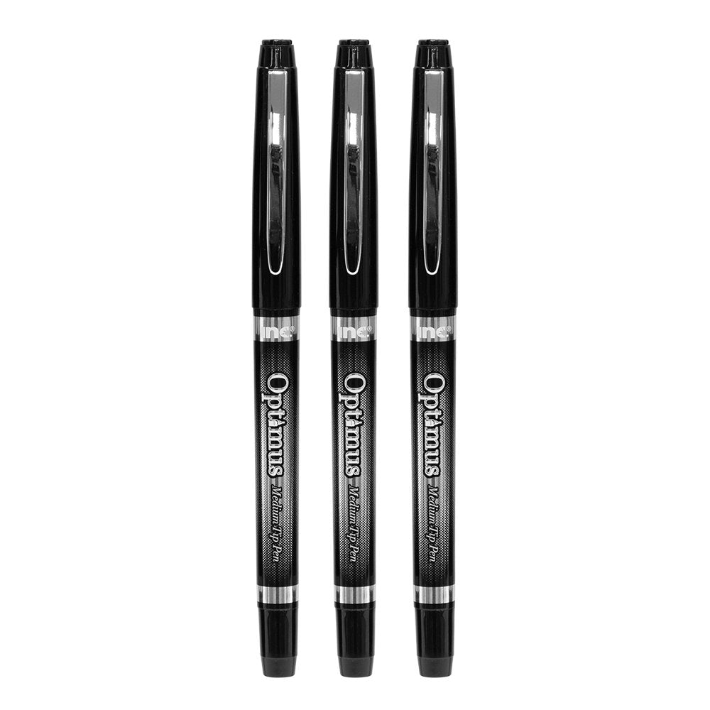 Inc Optimus Medium Felt Tip Pens - Black Ink