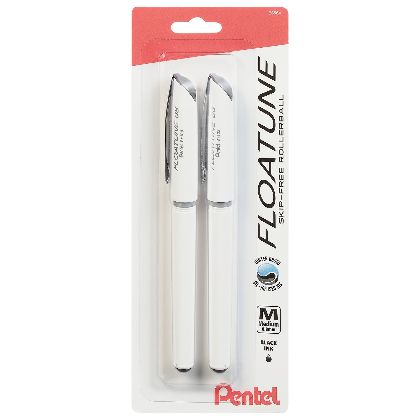 Pentel Floatune 0.8mm Rollerball Pens - Black Ink