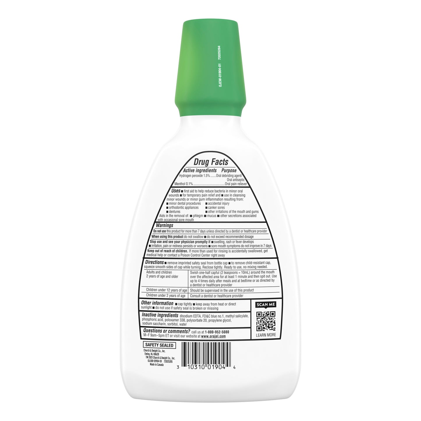 Orajel Medicated Gum Pain Rinse - Soothing Mint