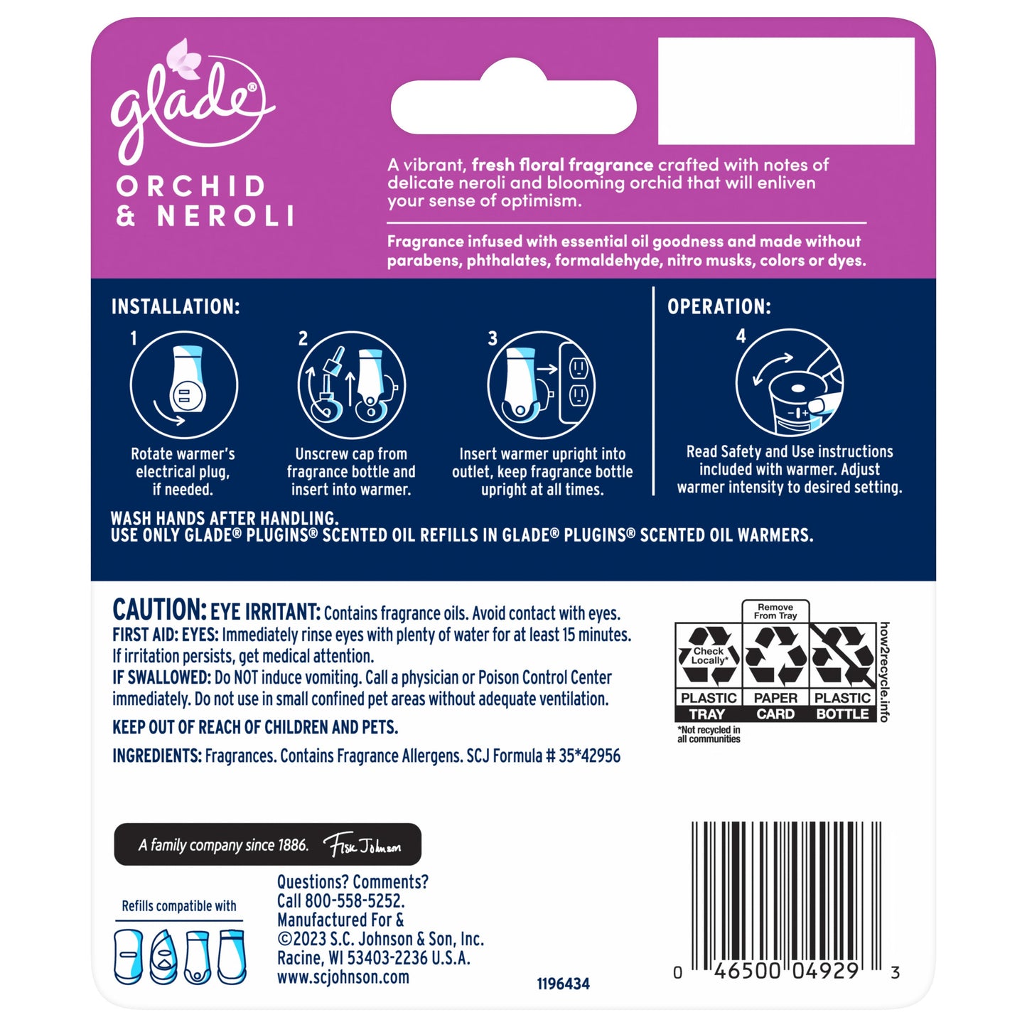 Glade PlugIns Scented Oil Refills - Orchid & Neroli